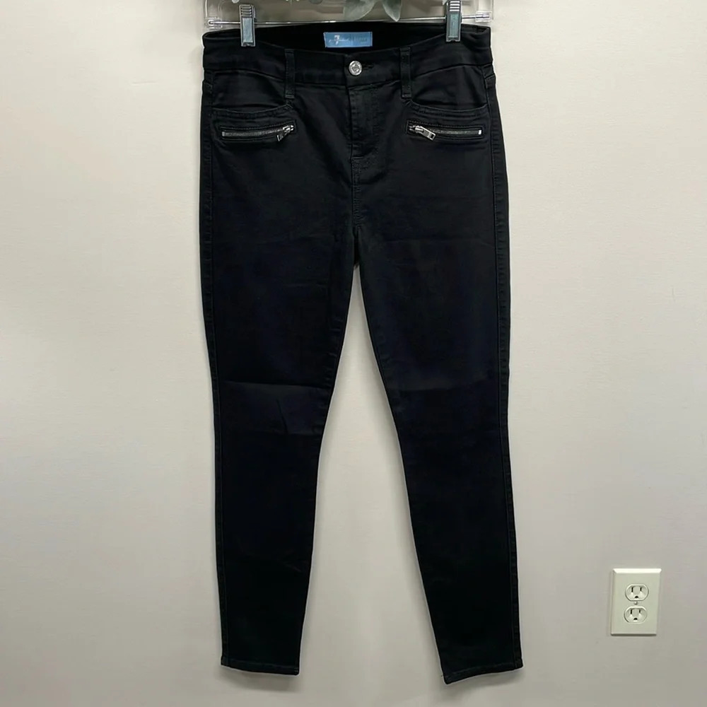 NWOT 7 For All Mankind B(air) Denim High Rise Skinny Jeans Black 26